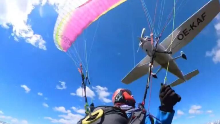Unglück zufällig gefilmt: Cessna zerfetzt Gleitschirm – Pilotin rettet sich